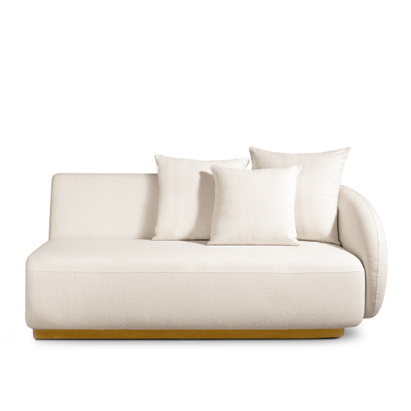 Como 2 Seat 1 Arm Right | Sealed Teak Natural Riviera Ivory