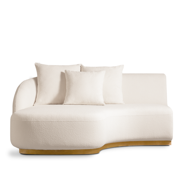 Como Curved Chaise Left | Sealed Teak Natural Riviera Ivory