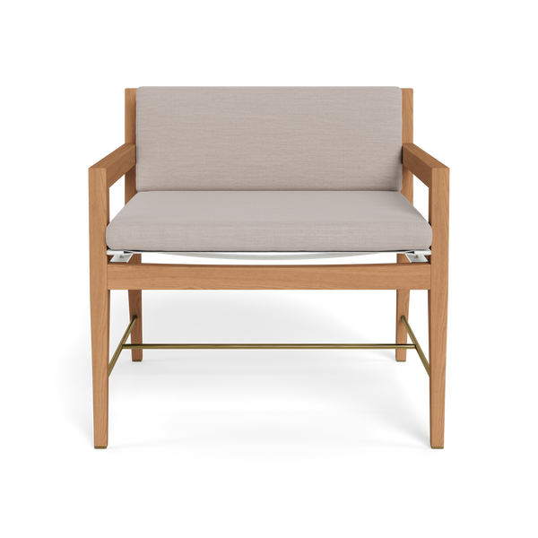 Byron Lounge Chair | Teak Natural, Panama Marble, Batyline White