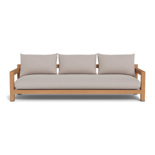 Pacific 3 Seat Sofa | Teak Natural, Panama Marble, Batyline White