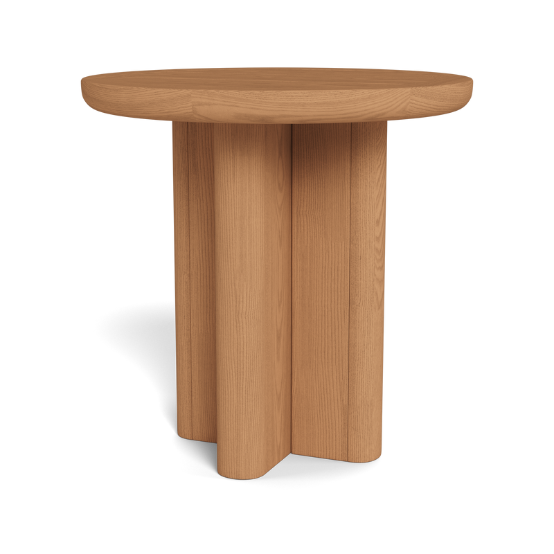 Victoria Teak Round Slatted Side Table