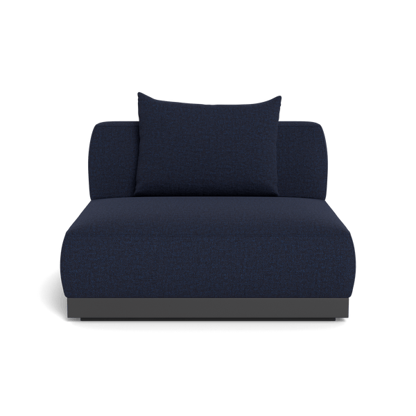 Amalfi Armless Single | Aluminum Asteroid, Siesta Indigo,