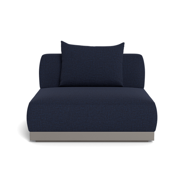 Amalfi Armless Single | Aluminum Taupe, Siesta Indigo,