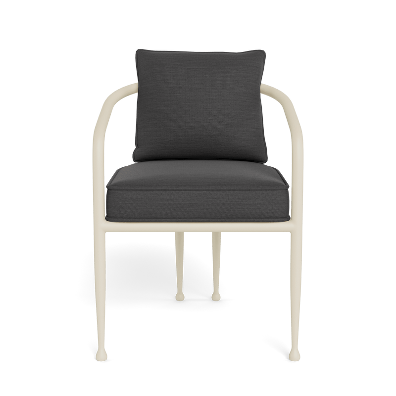 Andre Dining Chair | Aluminum Bone, Panama Grafito,