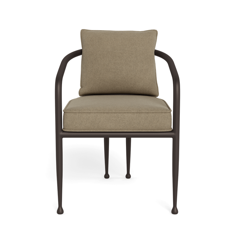 Andre Dining Chair | Aluminum Bronze, Panama Coco,