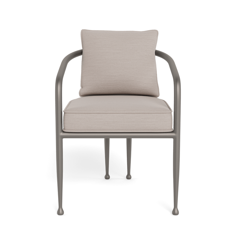 Andre Dining Chair | Aluminum Taupe, Panama Marble,