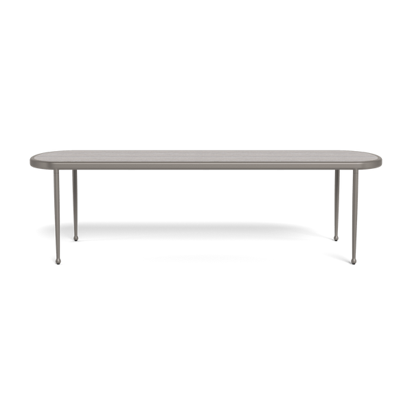 Andre Rectangle Dining Table | Aluminum Taupe, Travertine Dark Grey,
