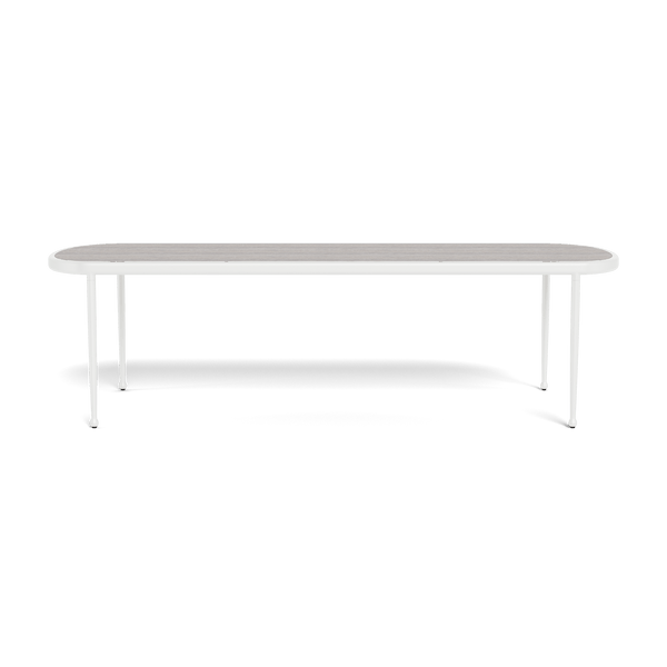 Andre Rectangle Dining Table | Aluminum White, Travertine Dark Grey,