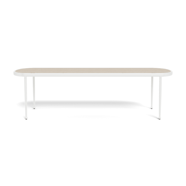 Andre Rectangle Dining Table | Aluminum White, Travertine Natural,