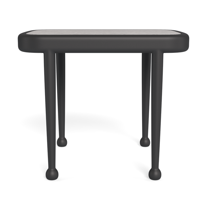 Andre Rectangle Side Table | Aluminum Asteroid, Travertine Dark Grey,