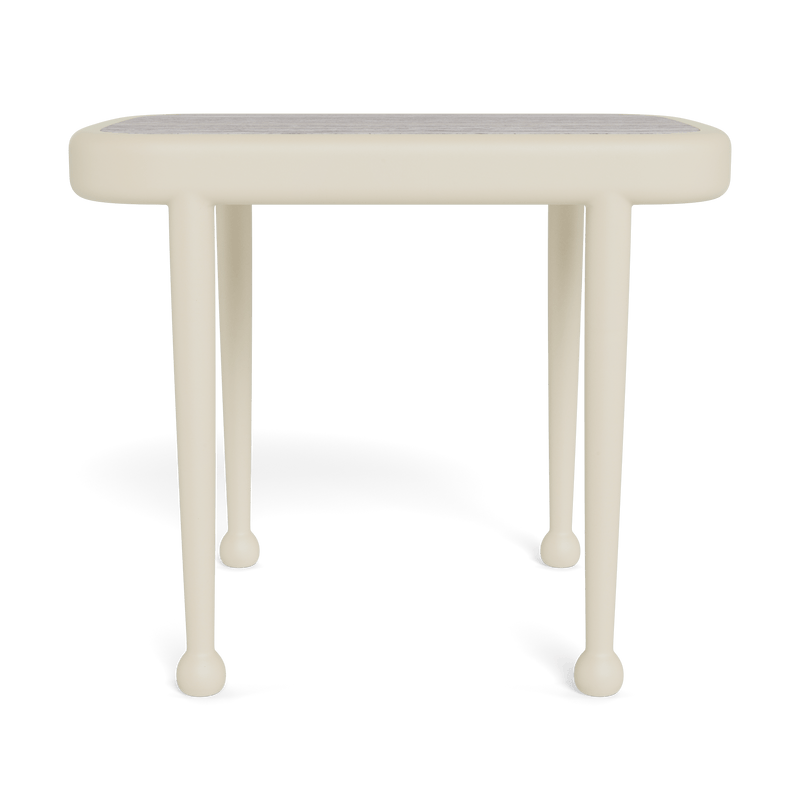 Andre Rectangle Side Table | Aluminum Bone, Travertine Dark Grey,