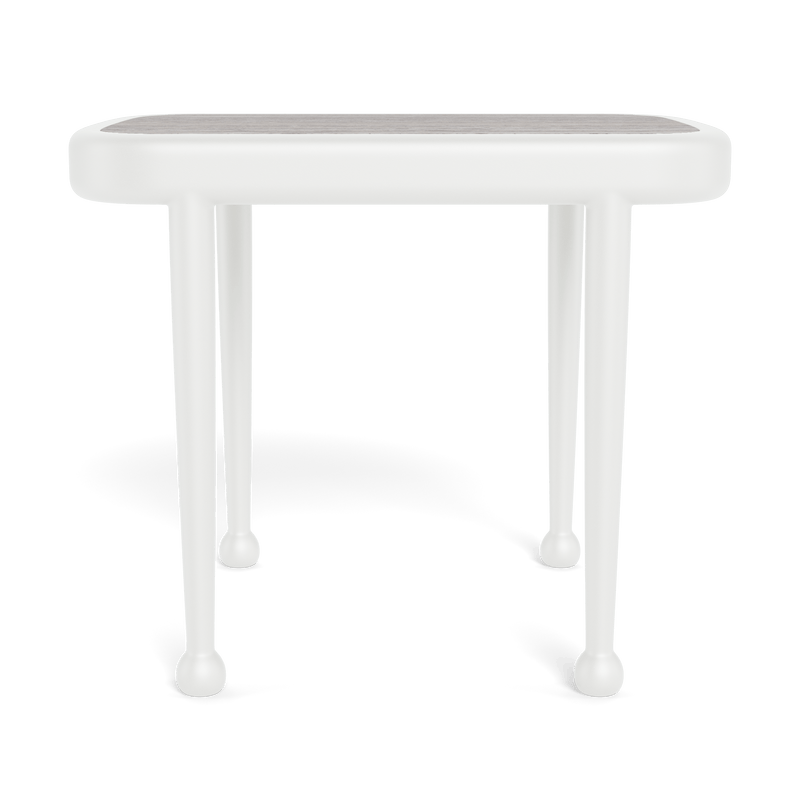 Andre Rectangle Side Table | Aluminum White, Travertine Dark Grey,