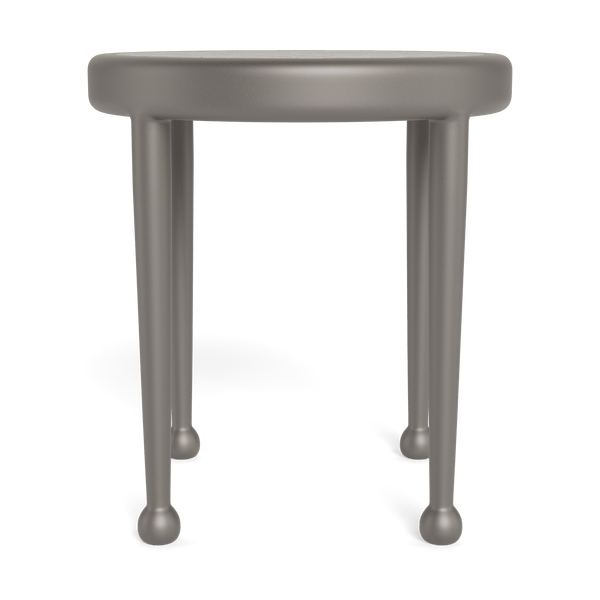 Andre Round Side Table | Aluminum Taupe, Travertine Dark Grey,