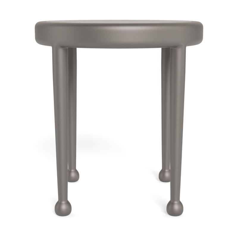 Andre Round Side Table | Aluminum Taupe, Travertine Dark Grey,