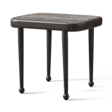 Andre Square Side Table | Aluminum Asteroid, Travertine Dark Grey,