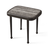 Andre Square Side Table | Aluminum Asteroid, Travertine Dark Grey,