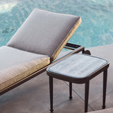 Andre Square Side Table | Aluminum Asteroid, Travertine Dark Grey,