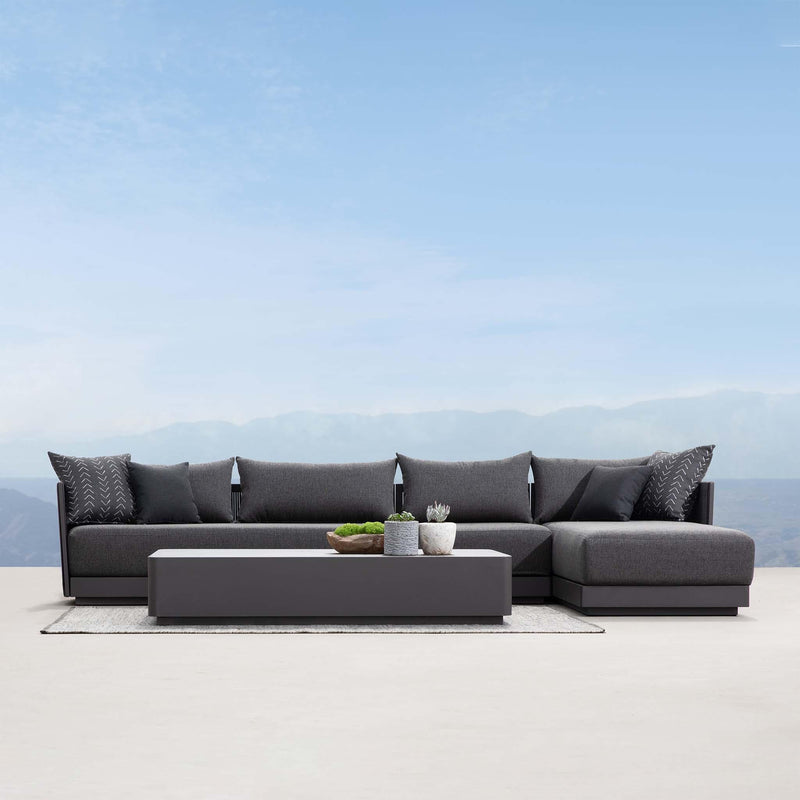 Antigua 2 Seat 1 Arm Left | Aluminum Asteroid, Panama Grafito, Rope Dark Grey