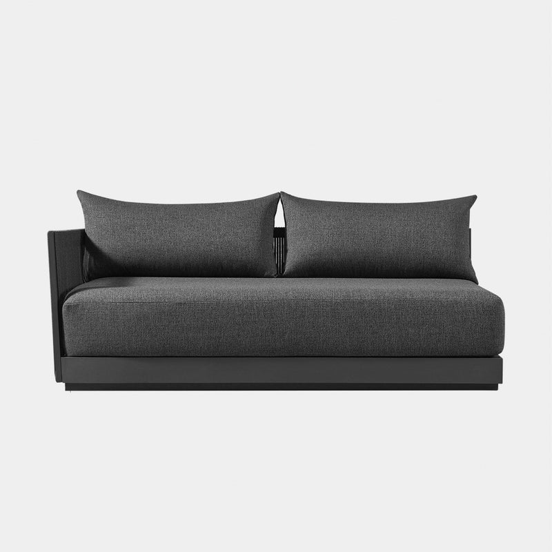 Antigua 2 Seat 1 Arm Left | Aluminum Asteroid, Panama Grafito, Rope Dark Grey