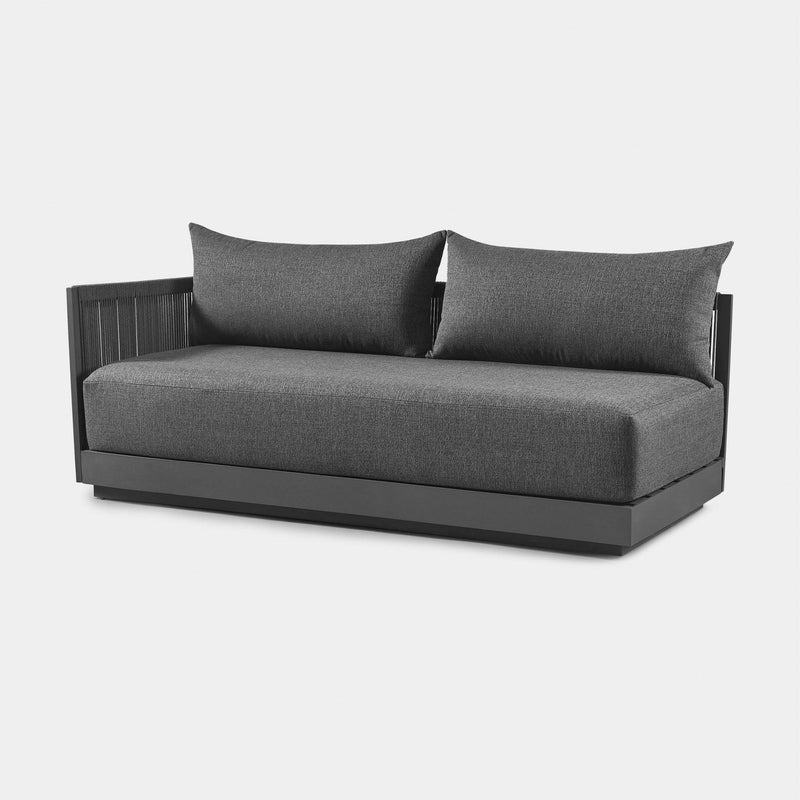 Antigua 2 Seat 1 Arm Left | Aluminum Asteroid, Panama Grafito, Rope Dark Grey