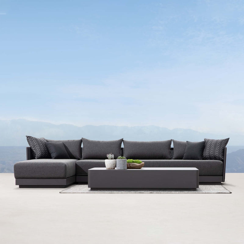 Antigua 2 Seat 1 Arm Right | Aluminum Asteroid, Panama Grafito, Rope Dark Grey