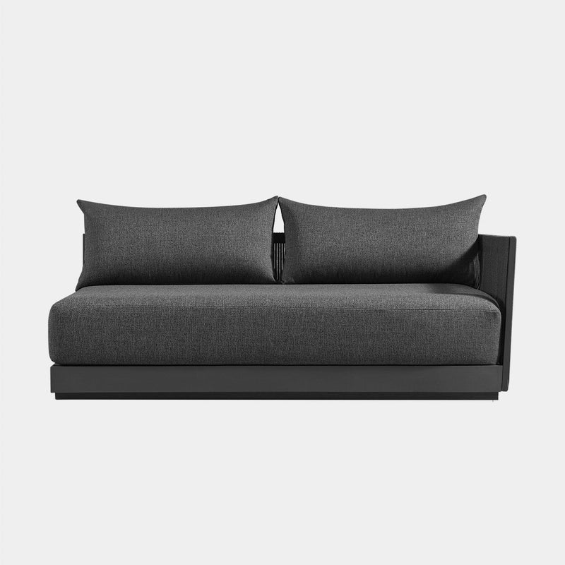 Antigua 2 Seat 1 Arm Right | Aluminum Asteroid, Panama Grafito, Rope Dark Grey