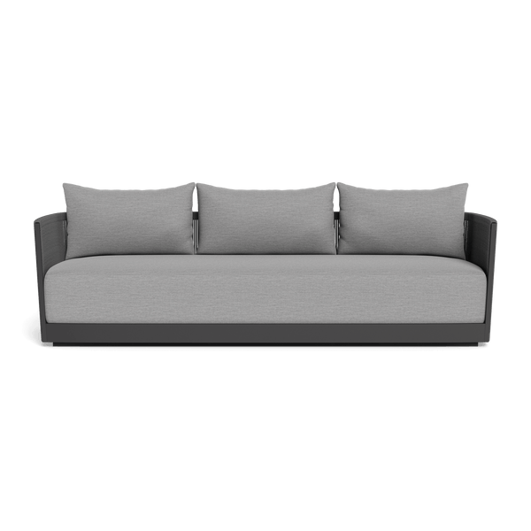 Antigua 3 Seat Sofa | Aluminum Asteroid, Lisos Piedra, Rope Dark Grey