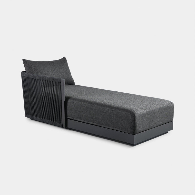 Antigua Chaise Left | Aluminum Asteroid, Panama Grafito, Rope Dark Grey