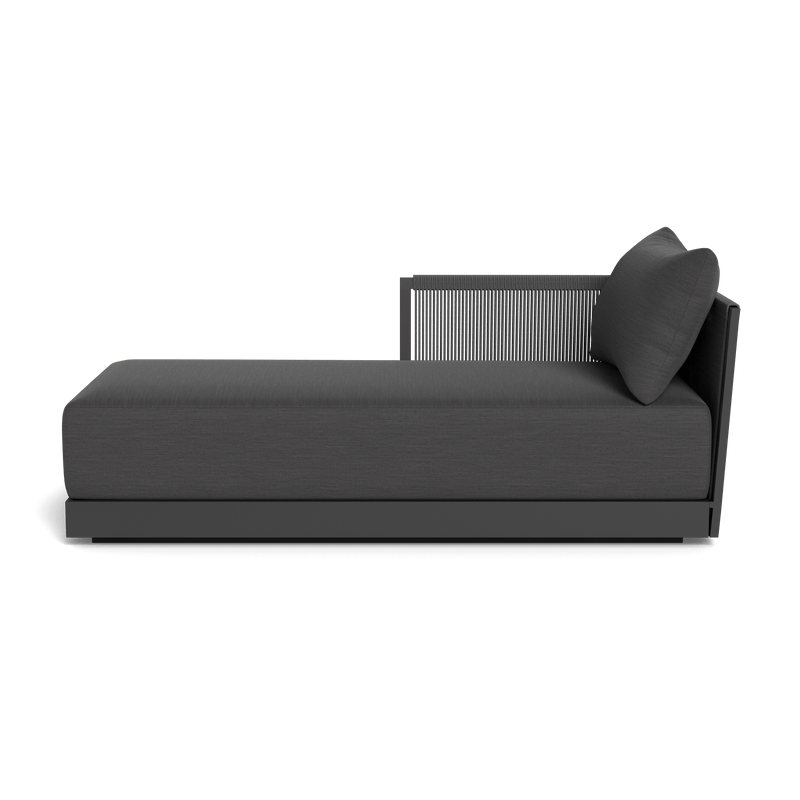 Antigua Chaise Left | Aluminum Asteroid, Panama Grafito, Rope Dark Grey