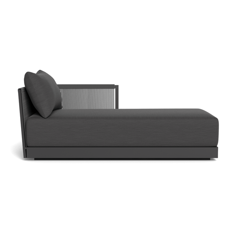 Antigua Chaise Right | Aluminum Asteroid, Panama Grafito, Rope Dark Grey