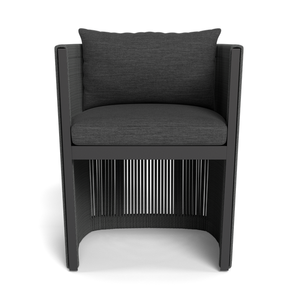 Antigua Dining Chair | Aluminum Asteroid, Lisos Grafito, Rope Dark Grey