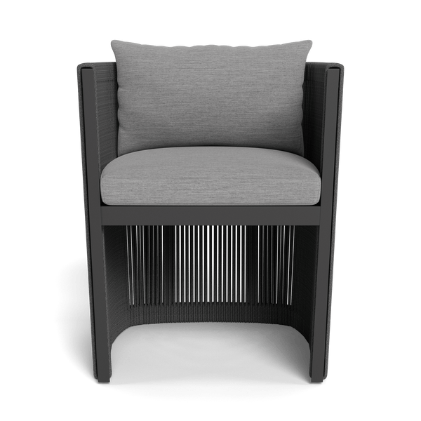 Antigua Dining Chair | Aluminum Asteroid, Lisos Piedra, Rope Dark Grey