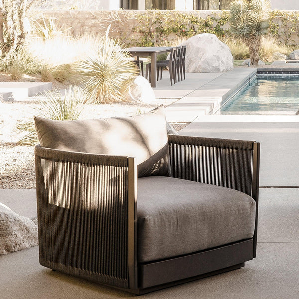 Antigua Lounge Chair | Aluminum Asteroid, Panama Grafito, Rope Dark Grey