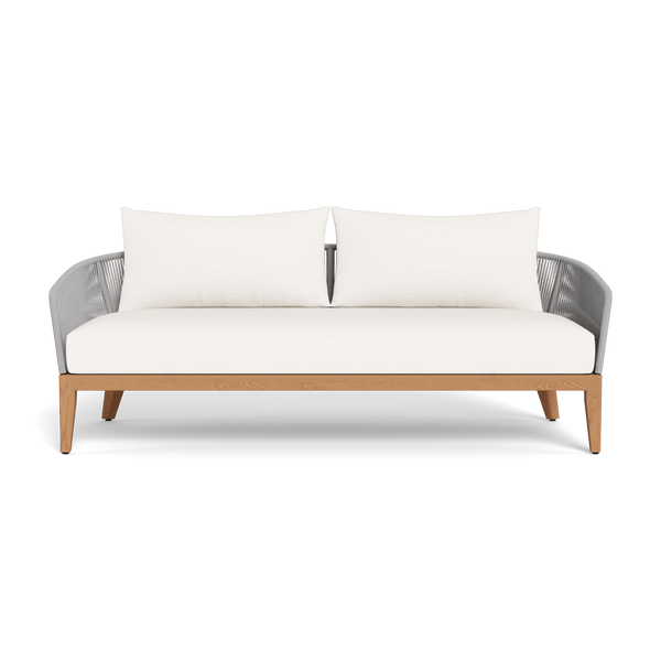 Avalon 2 Seat Sofa | Teak Natural, Panama Blanco, Rope Light Grey