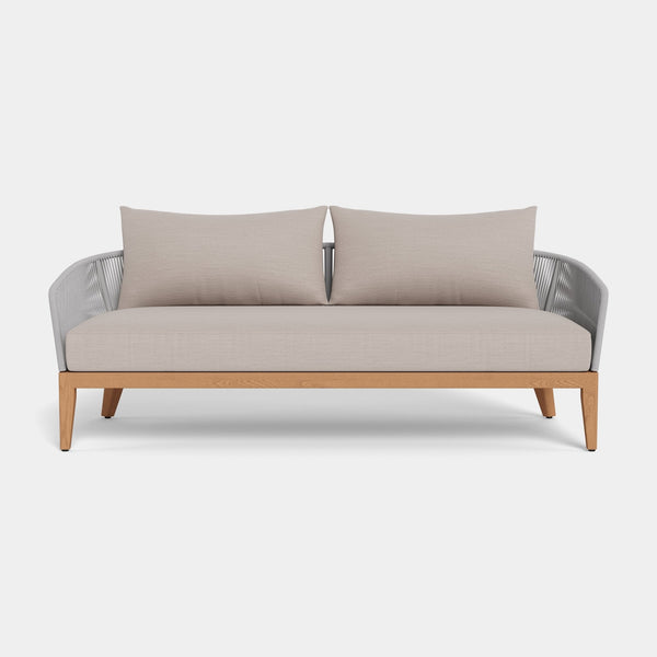Avalon 2 Seat Sofa | Teak Natural, Panama Cloud, Rope Light Grey