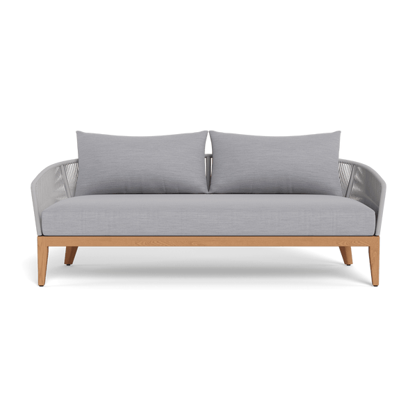 Avalon 2 Seat Sofa | Teak Natural, Panama Cloud, Rope Light Grey