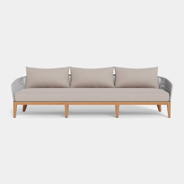Avalon 3 Seat Sofa | Teak Natural, Panama Grafito, Rope Light Grey