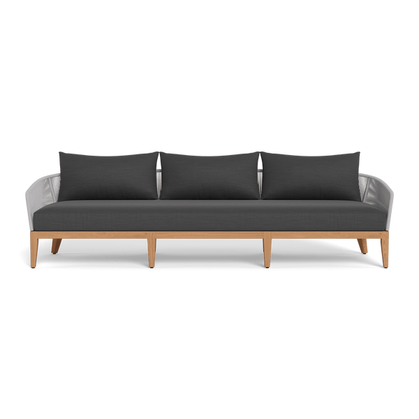 Avalon 3 Seat Sofa | Teak Natural, Panama Grafito, Rope Light Grey