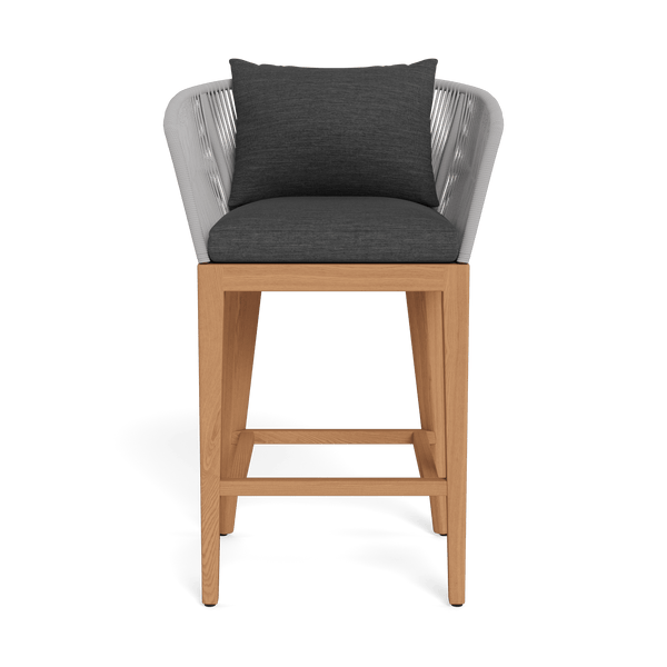 Avalon Bar Stool | Teak Natural, Lisos Grafito, Rope Light Grey
