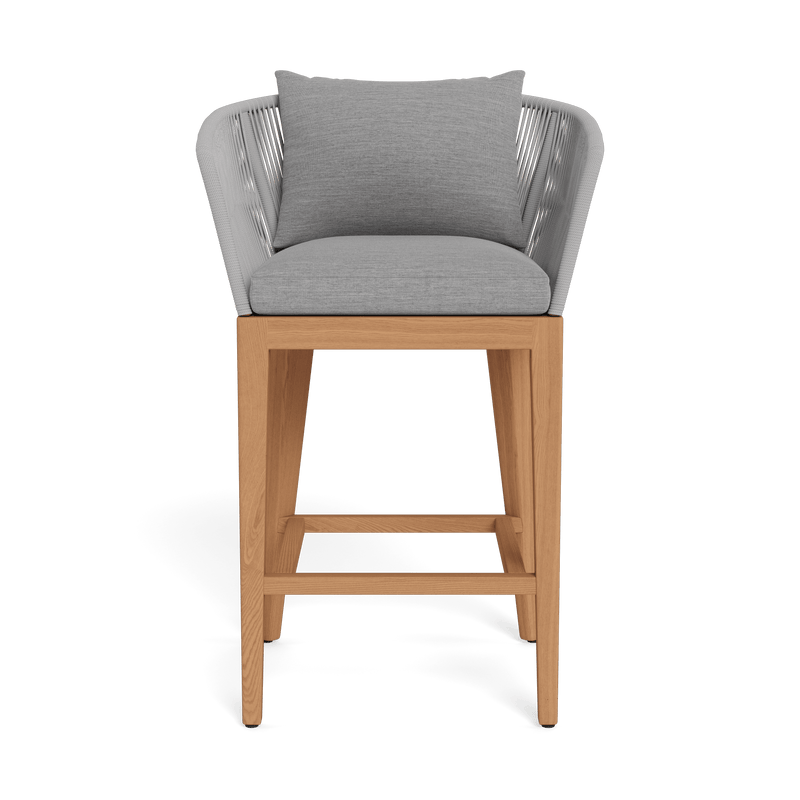 Avalon Bar Stool | Teak Natural, Lisos Piedra, Rope Light Grey