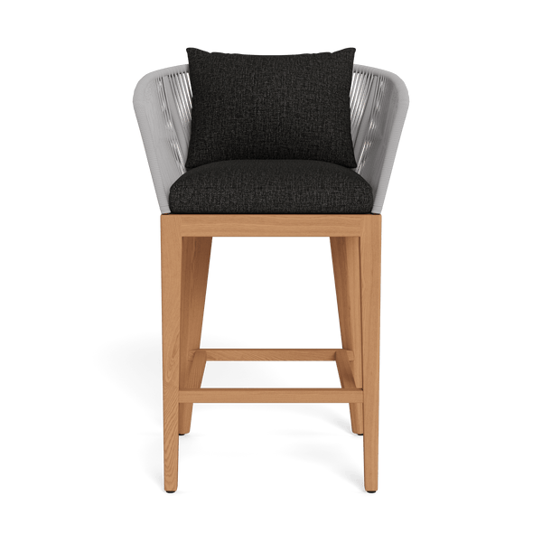 Avalon Bar Stool | Teak Natural, Copacabana Midnight, Rope Light Grey