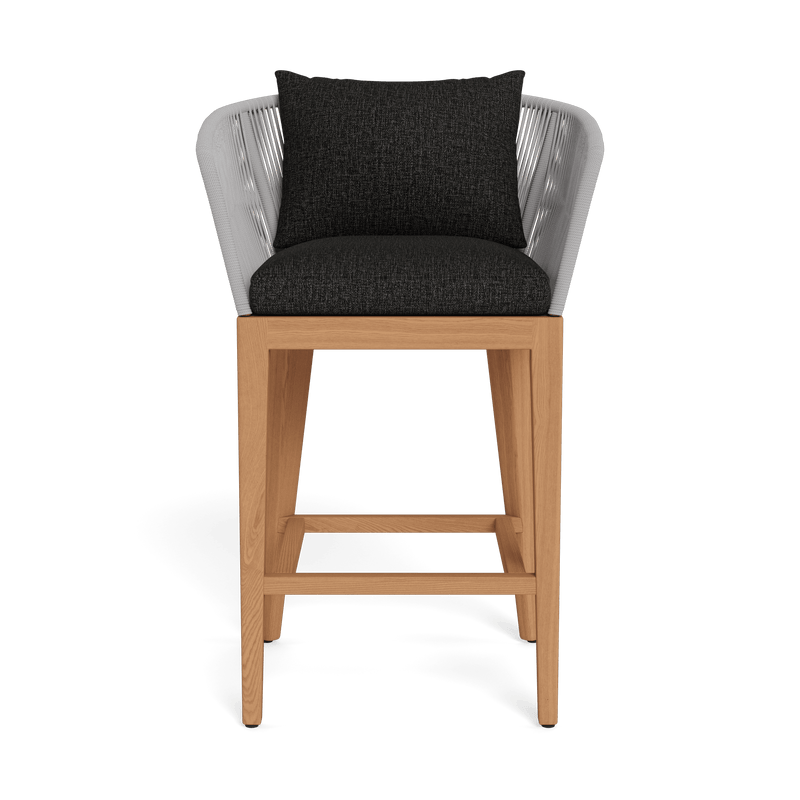 Avalon Bar Stool | Teak Natural, Copacabana Midnight, Rope Light Grey