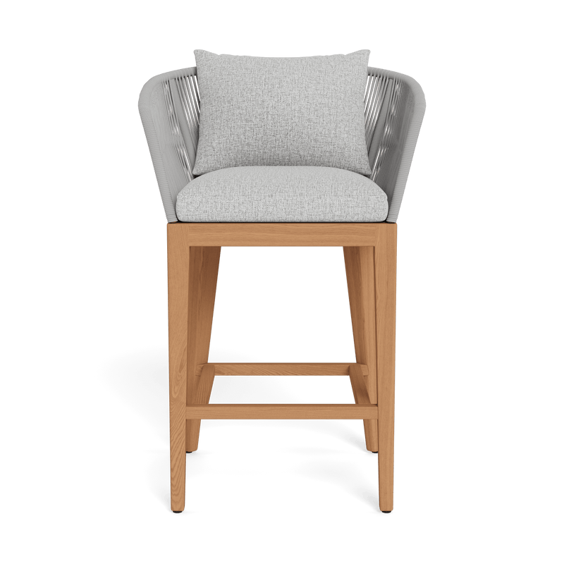 Avalon Bar Stool | Teak Natural, Copacabana Sand, Rope Light Grey