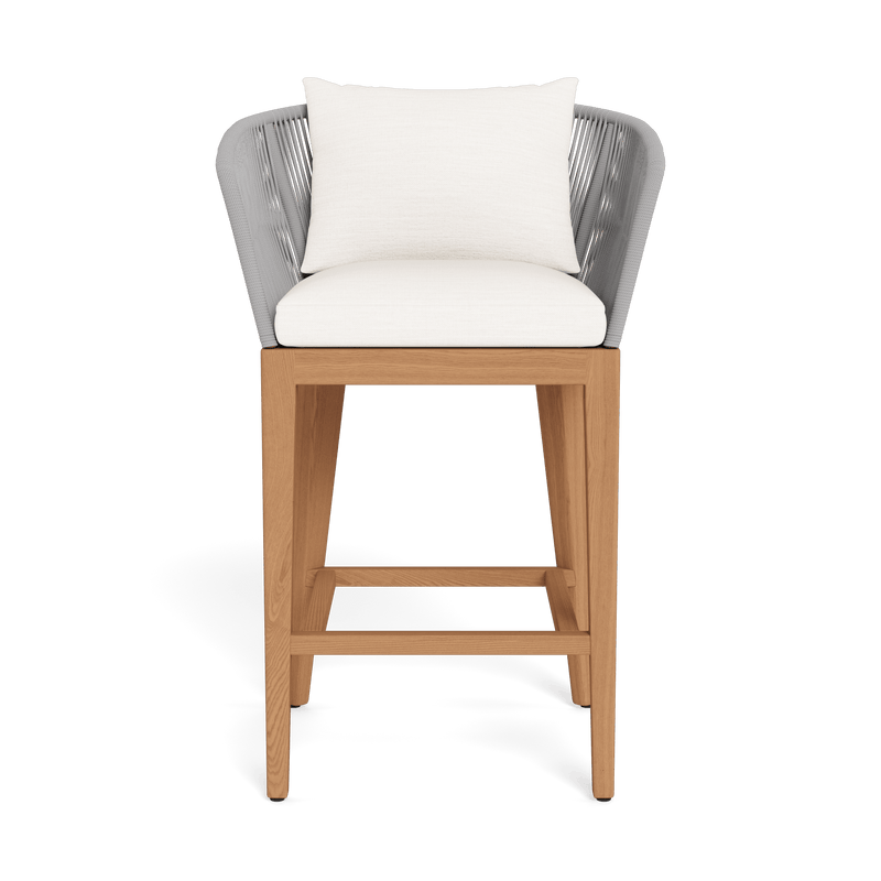 Avalon Bar Stool | Teak Natural, Panama Blanco, Rope Light Grey