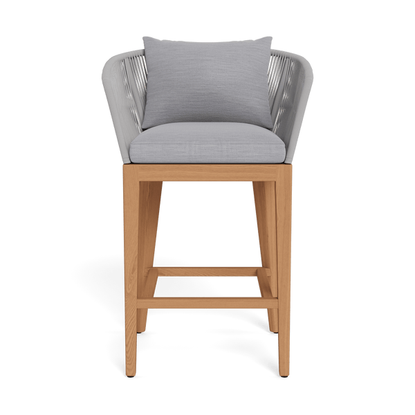 Avalon Bar Stool | Teak Natural, Panama Cloud, Rope Light Grey