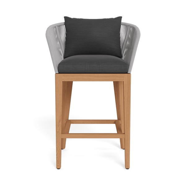 Avalon Bar Stool | Teak Natural, Panama Grafito, Rope Light Grey