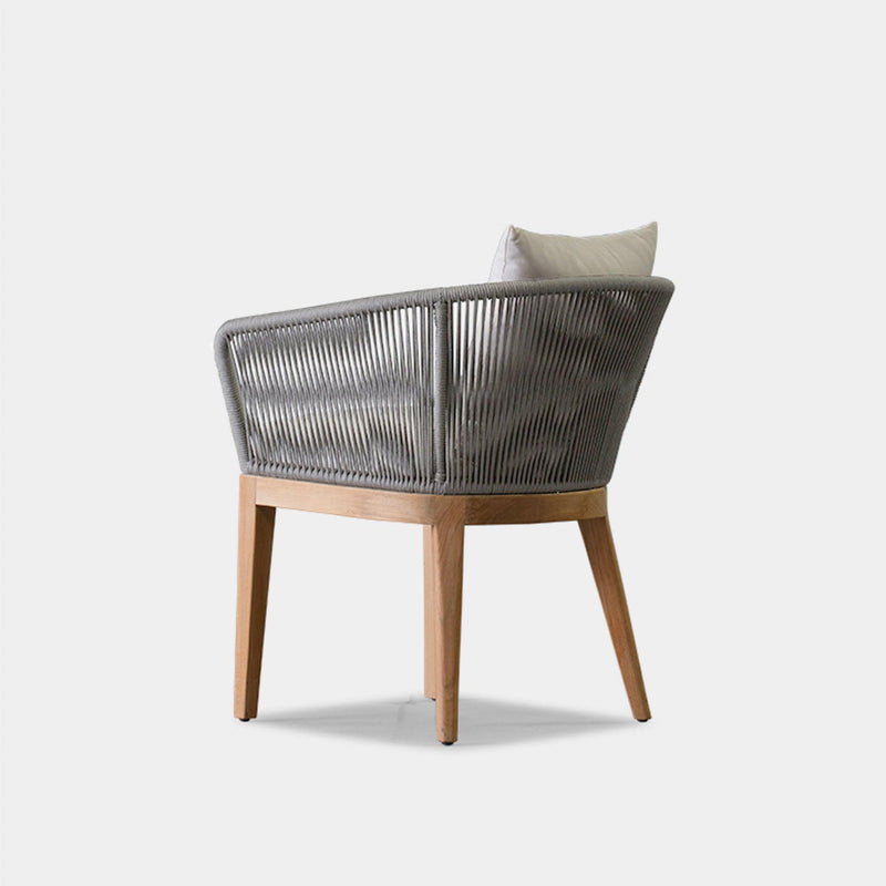 Avalon Dining Chair | Teak Natural, Panama Marble, Rope Light Grey