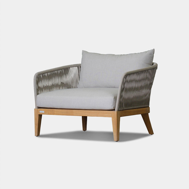 Avalon Lounge Chair | Teak Natural, Panama Marble, Rope Light Grey