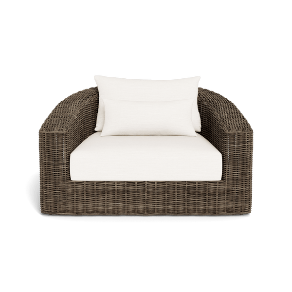 Barcelona Lounge Chair | Wicker Taupe, Panama Blanco,