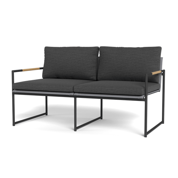 Breeze 2 Seat Sofa | Aluminum Asteroid, Panama Blanco, Batyline Silver